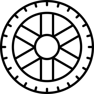 Tekerlek. Web simgesi basit illüstrasyon