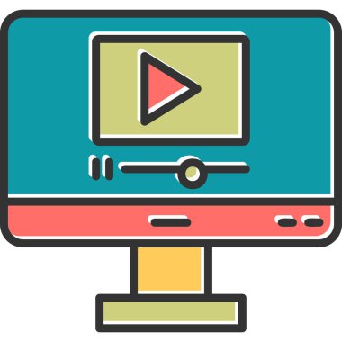 video. Web simgesi basit illüstrasyon