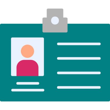 Kimlik Kartı, kişisel ve ticari kullanım için basit illüstrasyon simgesi 