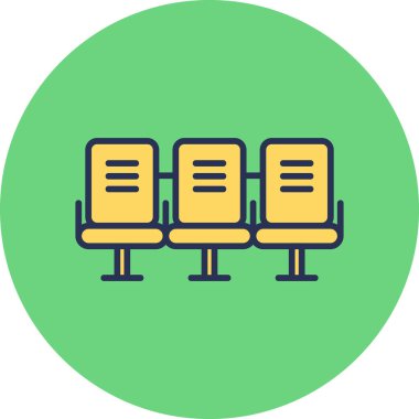 Modern bekleme odası simgesinin vektör çizimi