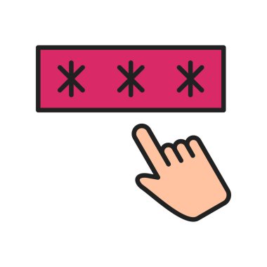 Parola web simgesi, vektör çizim