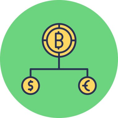 Para birimi simgesini basit tasarımla böl 