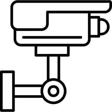 CCTV kamera simgesi, vektör illüstrasyonu basit tasarım