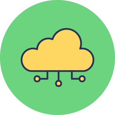 vector cloud technology icon illustration