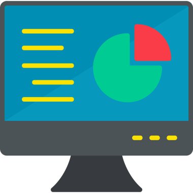 Çevrimiçi pasta grafiği simgesi, modern tasarım illüstrasyonu