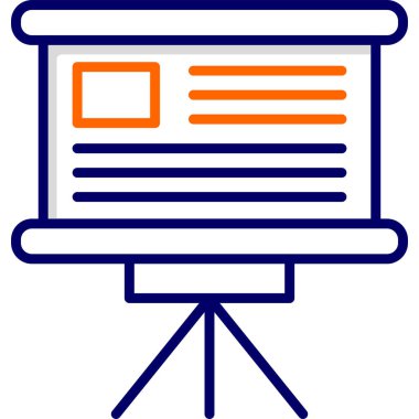 iş sunumu düz vektör simgesi