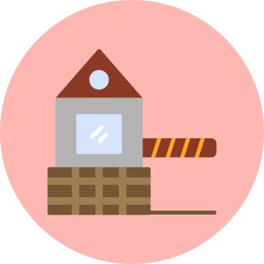 Askeri Bariyer Ağ simgesi basit illüstrasyon