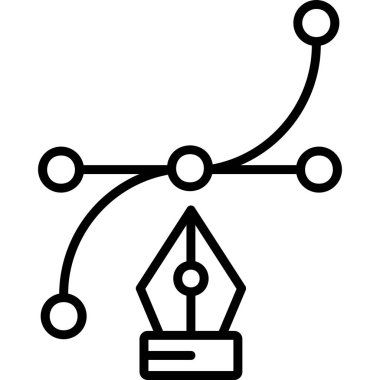 Kalem Aracı Web simgesi vektör illüstrasyonu