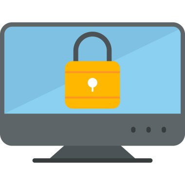 Güvenlik. Web simgesi basit bir illüstrasyon. Ekranı Kilitle