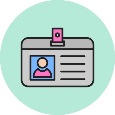 Kimlik kartı simgesi, vektör illüstrasyonu 