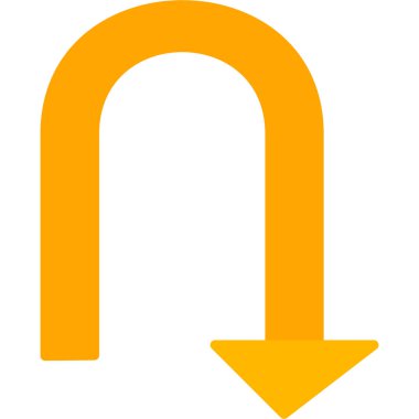 U Dönüş simgesi vektör illüstrasyonu