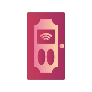 vector illustration of modern Smart door icon