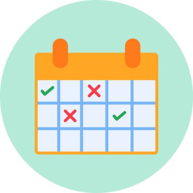 Takvim simgesi, vektör illüstrasyonu basit tasarım