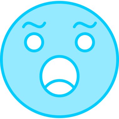 Şaşırmış emoji simgesinin vektör illüstrasyonu