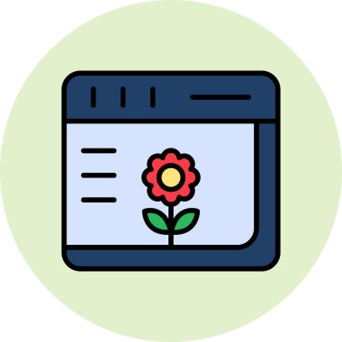 Web Tarayıcı. ekranda çiçek illüstrasyonu 