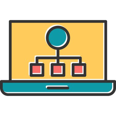 Bilgisayar. Web simgesi basit illüstrasyon