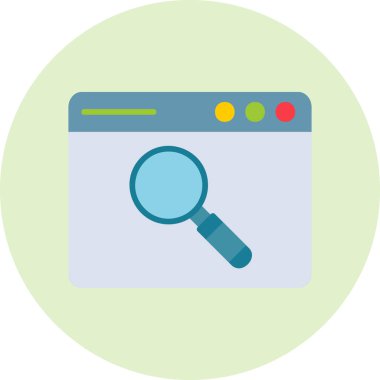 Web sitesi için arama simgesi, vektör illüstrasyonu. Tarayıcı Aranıyor