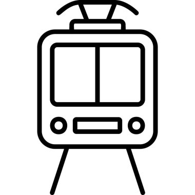 Bir tramvay simgesinin basit web illüstrasyonu