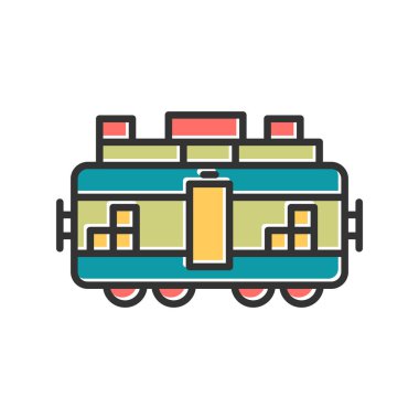 Bir tren simgesinin vektör illüstrasyonu