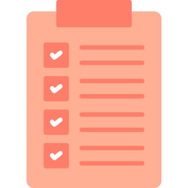 Kontrol listeli pano. Web simgesi basit illüstrasyon