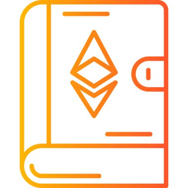 Ethereum kitabı, simge, modern tasarım illüstrasyonu