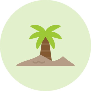 Tropik plaj ikonu. Basit web simgesi tasarımı. Vaha. 