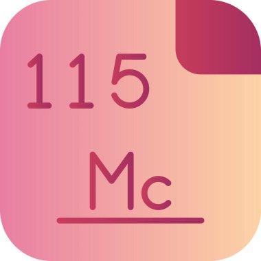 Moscovium, kimyasal element, web basit illüstrasyon