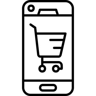 Çevrimiçi Shop Web simgesi basit illüstrasyon