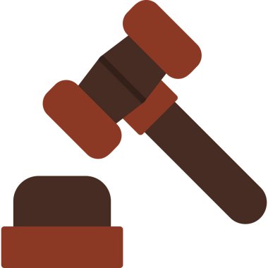 Çekiç simgesi. Web tasarımı için hukuk mahkemesi vektör simgelerinin basit çizimi