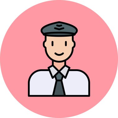 Pilot adam avatar illüstrasyonu, havacılık mesleği 