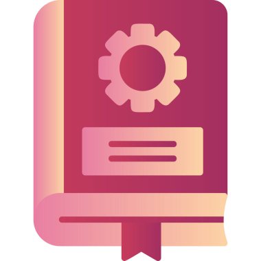 Mekanik kitap simgesi, modern tasarım illüstrasyonu