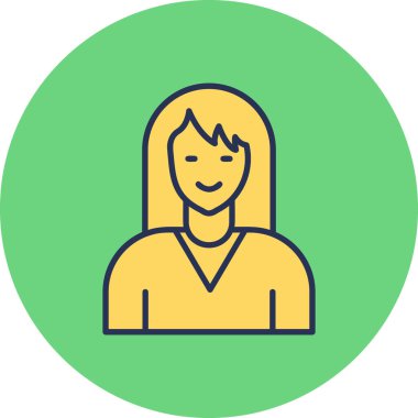 Web Page female internet user, graphic woman logo, simple icon 