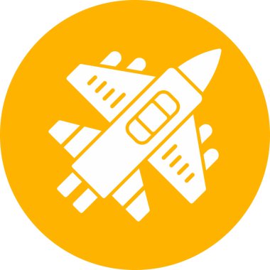 Askeri uçak ikonu, web illüstrasyonu