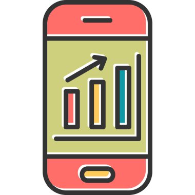 Mobil Analizler, akıllı telefon aygıtının dijital illüstrasyonu