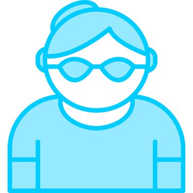 Old Woman internet user logo, simple icon for web page 