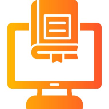 Çevrimiçi Kütüphane. Web simgesi basit illüstrasyon