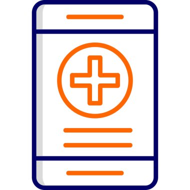 Online Sağlık Sigortası. Web simgesi vektör illüstrasyonu