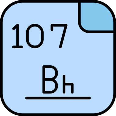 Bohrium, kimyasal element, web basit illüstrasyon