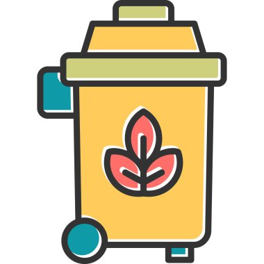 Trash bin icon, vector illustration simple design