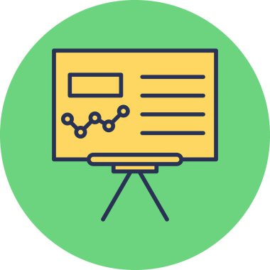 Sunum modern simgesinin vektör illüstrasyonu