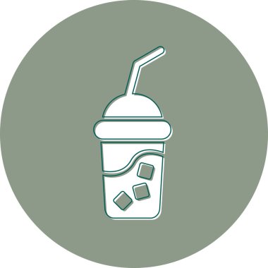 Taze meyve suyu vektörü renk çizgisi simgesi