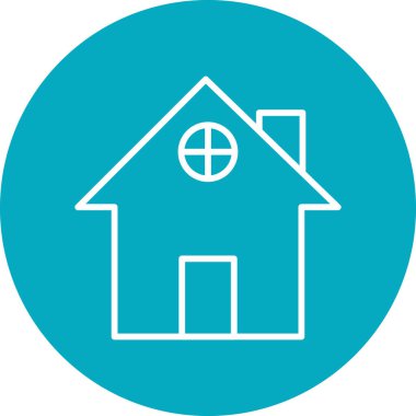 Arkaplanda emlak evi simgesi.