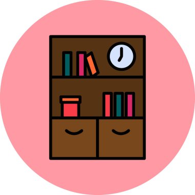 Kütüphane için bir kitaplığın vektör çizimi