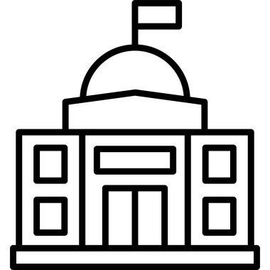 Bina. Web simgesi basit illüstrasyon