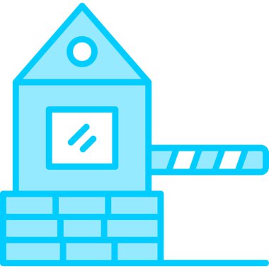 Askeri Bariyer Ağ simgesi basit illüstrasyon