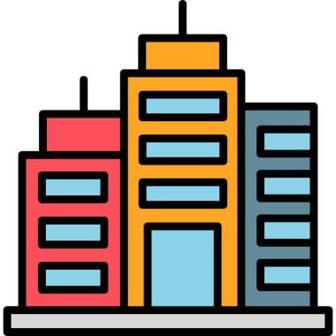 Bina. Web simgesi basit illüstrasyon