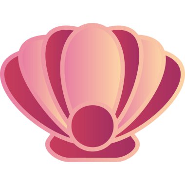 deniz kabuğu simgesi, ağ basit illüstrasyon