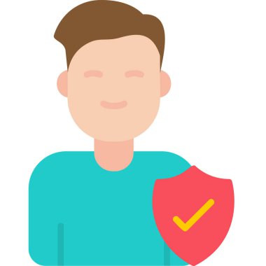 man with shield avatar character vector illustration design