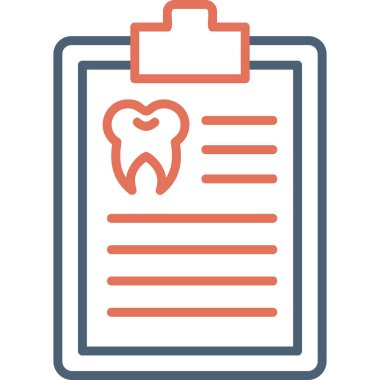 Diş hekiminin sağlık raporunun grafik çizimi, dişli boş kağıt. 