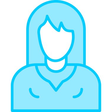 Dişi avatar. Web simgesi basit illüstrasyon